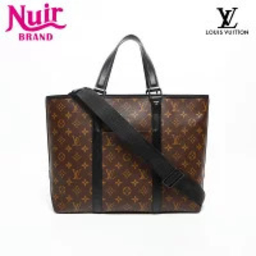 Louis Vuitton Monogram Macassar Brown Weekend Tote bag brown black